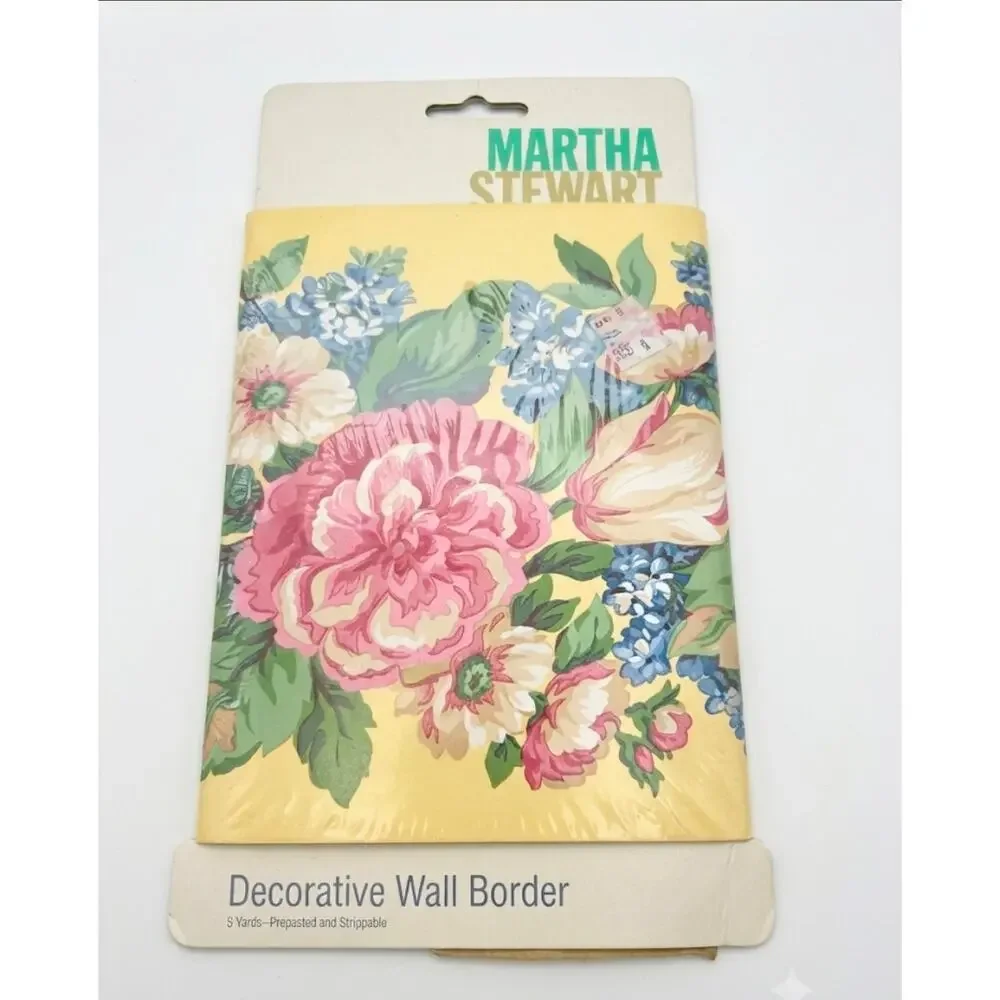 Martha Stewart Martha's Lilac Floral Wallpaper Border Lot of 5 8.4 SQ Ft Each
